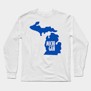 Michigan - Blue Long Sleeve T-Shirt